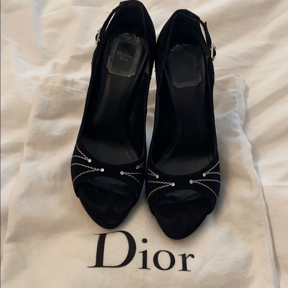 Christian Dior suede & crystal heels size 36.5 - Picture 2 of 8